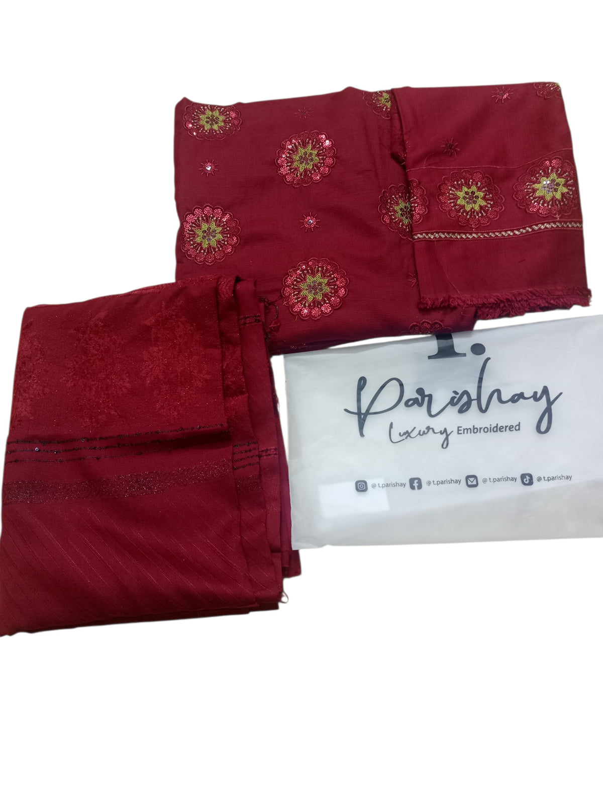T. Parishay 3-Piece Luxury Embroidered Winter Dhanak Collection