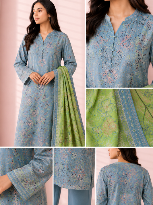 Alkaram Studio 3 Piece Festive Embroidered Lawn Suit