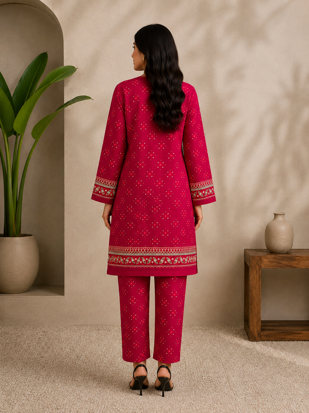 Bin Saeed 2 Piece Unstitched Lawn Suit Overall