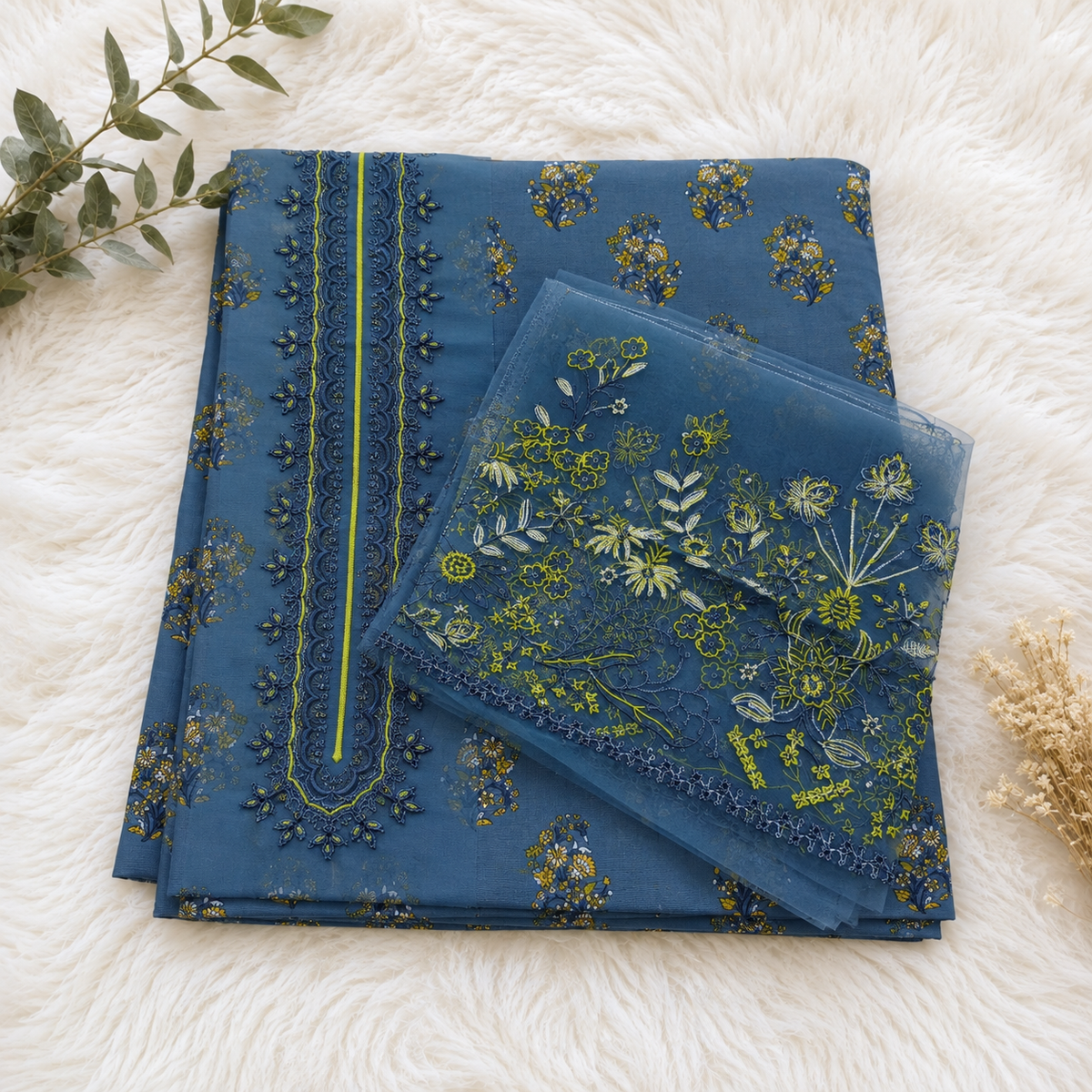 Khadi 2-Piece Embroidered Winter Suit Premium Quality Khadi Fabric