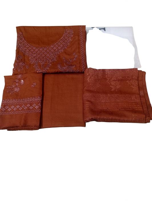 T. Parishay 3-Piece Luxury Embroidered Winter Dhanak Collection
