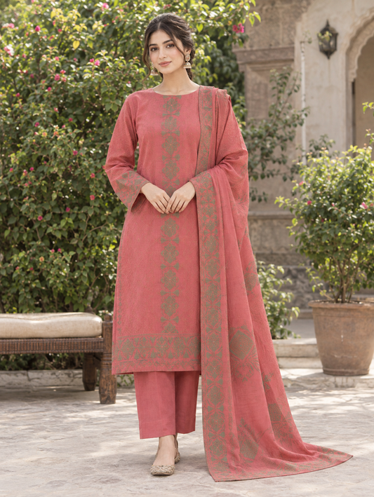 Sapphire 3-Piece Lawn Jacquard Suit