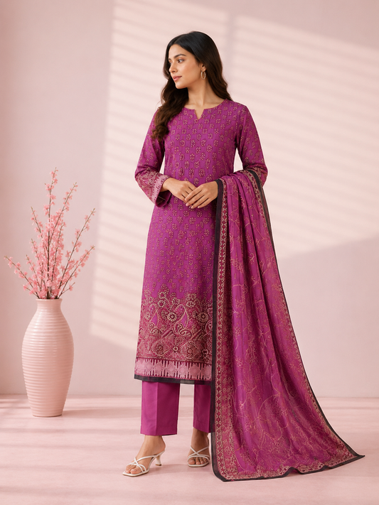 Alkaram Studio 3 Piece Festive Embroidered Lawn Suit