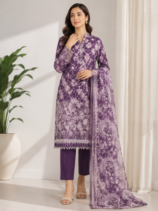 Alkaram Studio 3 Piece Festive Embroidered Lawn Suit