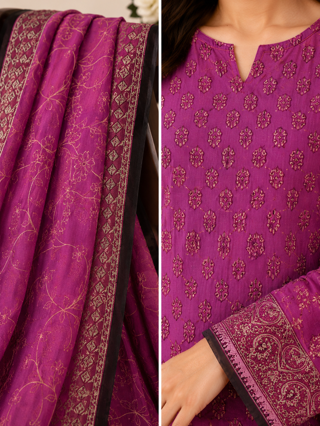 Alkaram Studio 3 Piece Festive Embroidered Lawn Suit