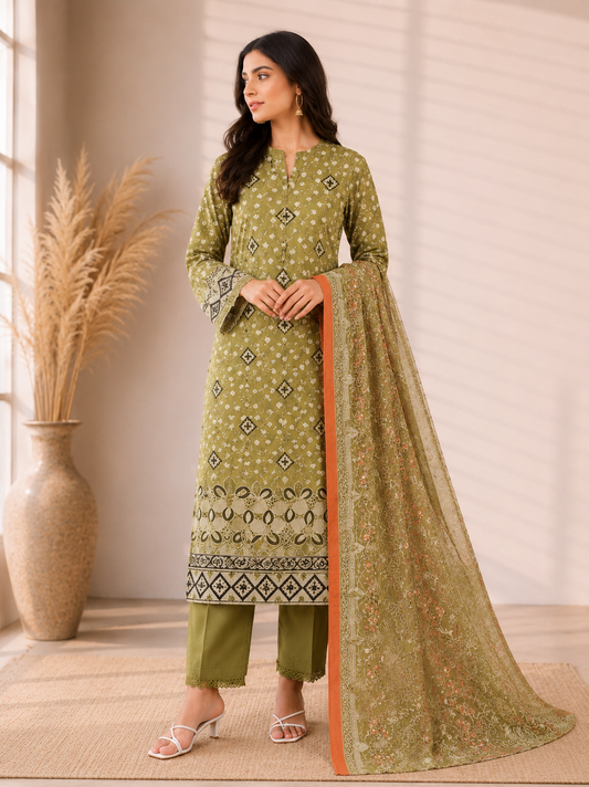 Alkaram Studio 3 Piece Festive Embroidered Lawn Suit