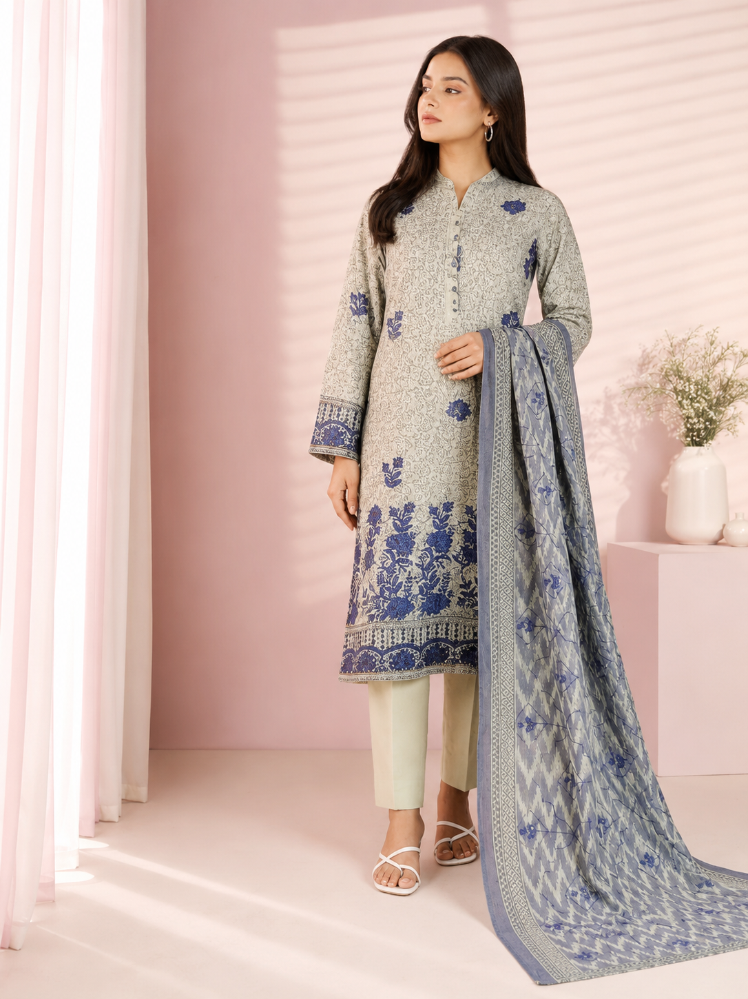 Alkaram Studio 3 Piece Festive Embroidered Lawn Suit