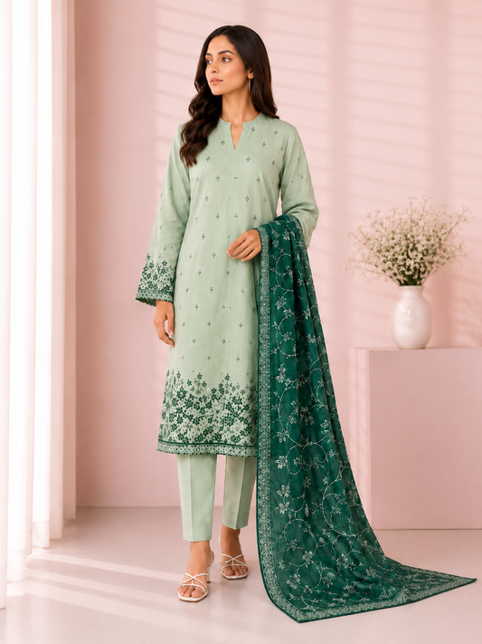 Alkaram Studio 3 Piece Festive Embroidered Lawn Suit