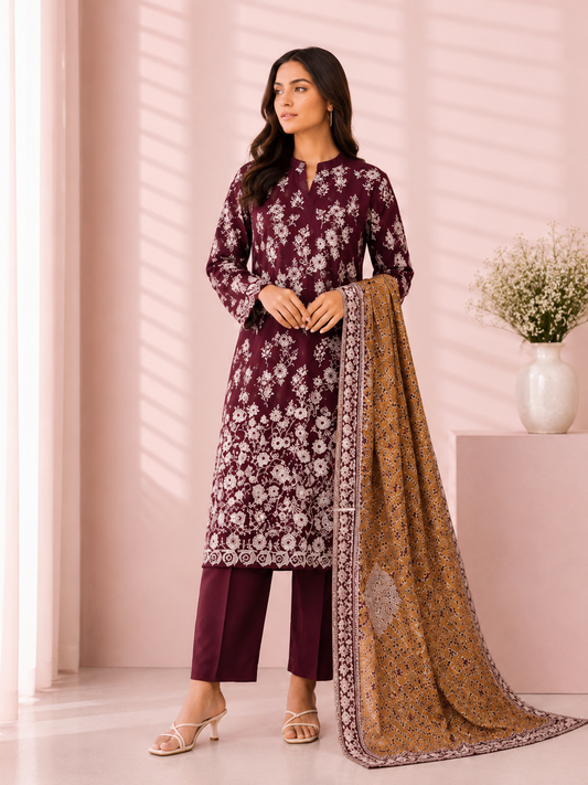 Alkaram Studio 3 Piece Festive Embroidered Lawn Suit