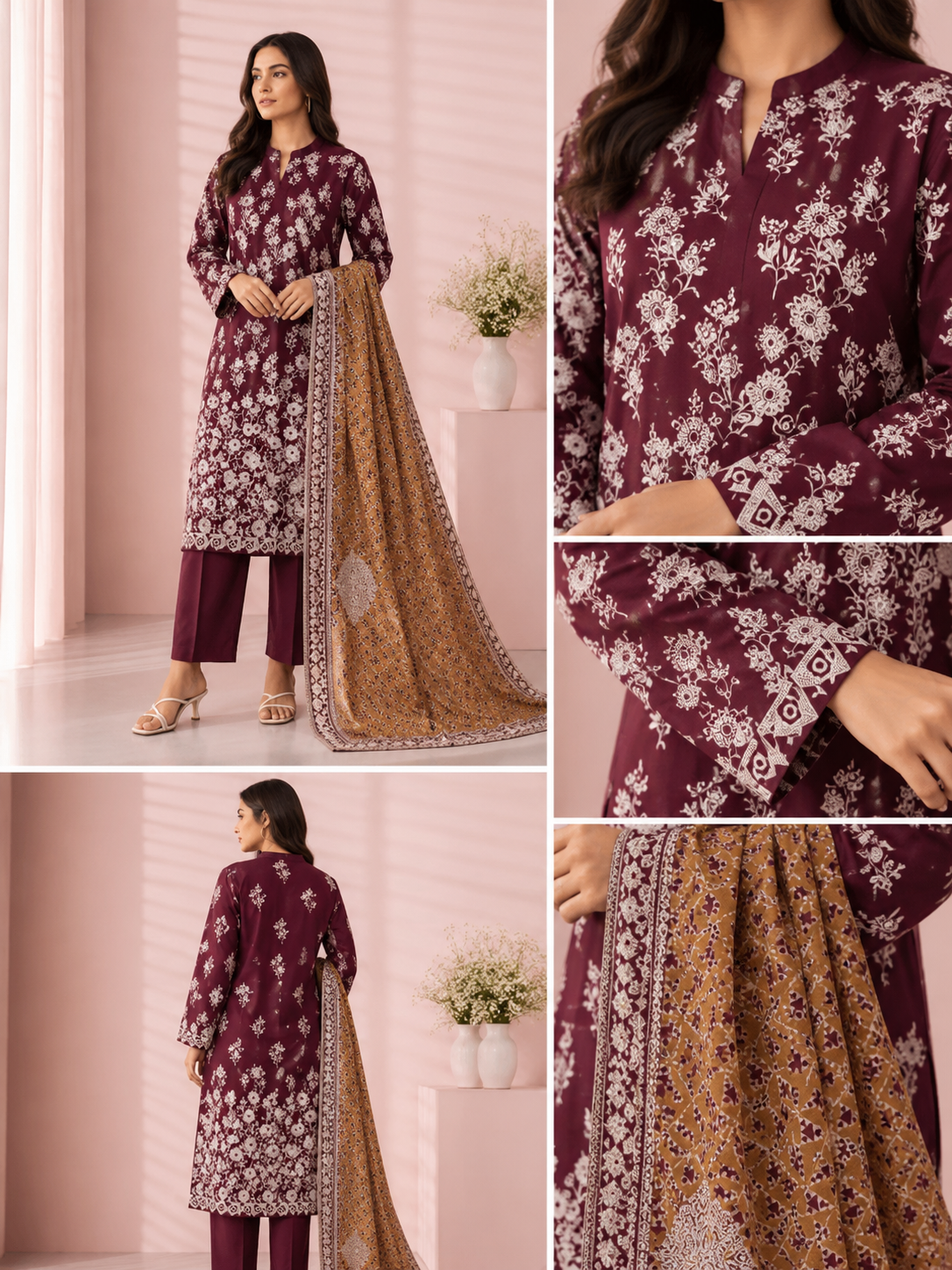 Alkaram Studio 3 Piece Festive Embroidered Lawn Suit