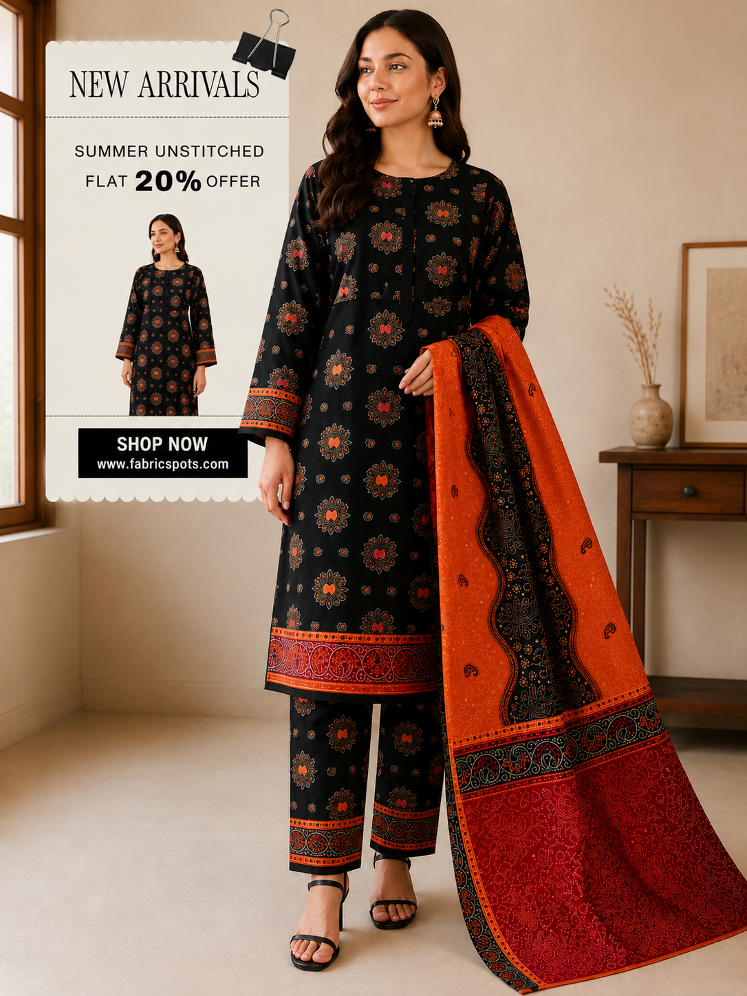 Original Bin Saeed 3 Piece Lawn Suit