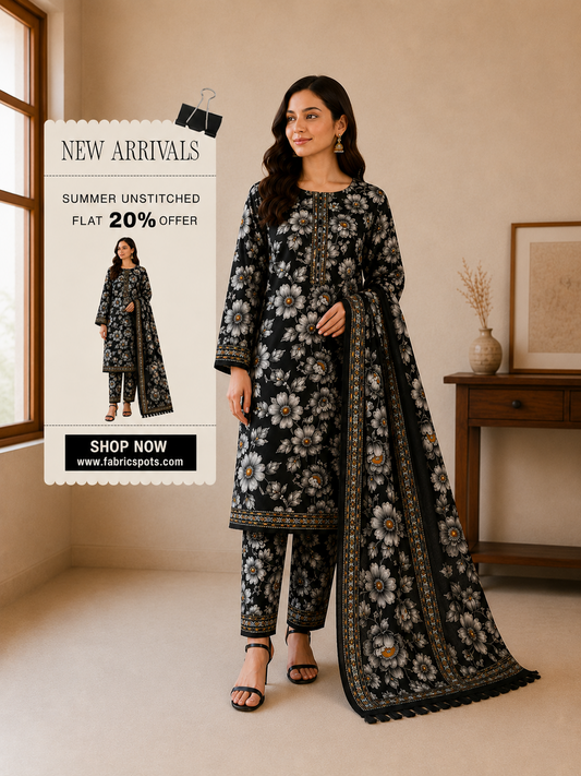 Original Bin Saeed 3 Piece Lawn Suit