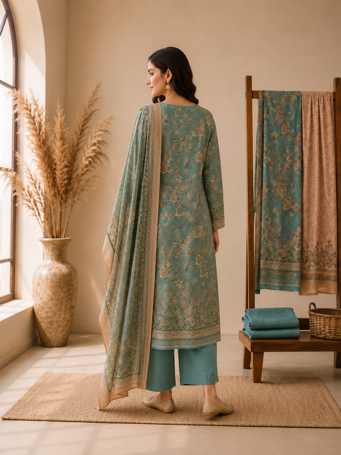 Bin Saeed Original 3 Piece Unstitched Printed Lawn Suit Premium Summer Collection