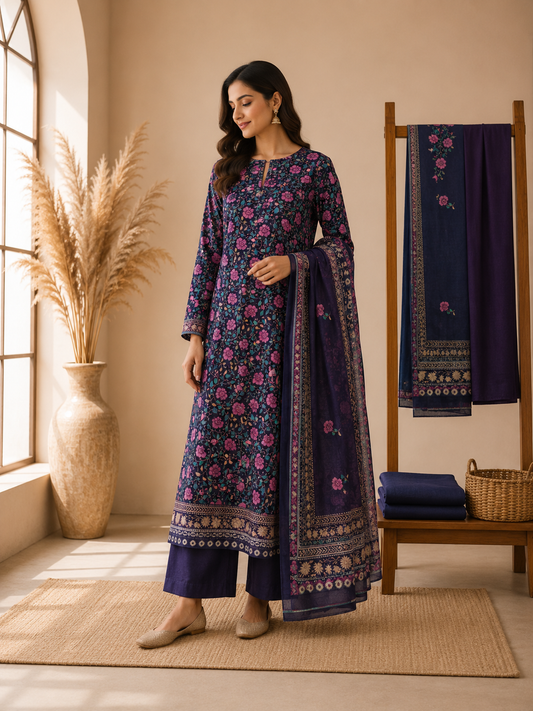 Bin Saeed Original 3 Piece Unstitched Printed Lawn Suit Premium Summer Collection