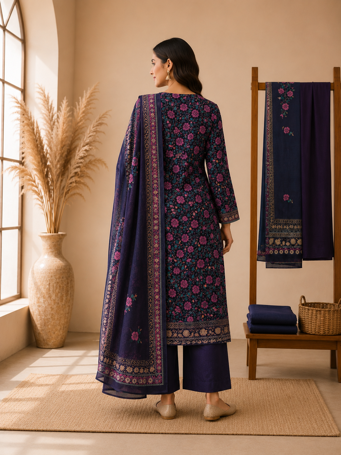 Bin Saeed Original 3 Piece Unstitched Printed Lawn Suit Premium Summer Collection
