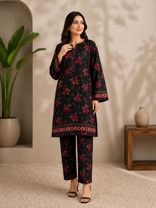 Bin Saeed 2 Piece Unstitched Lawn Suit Overall