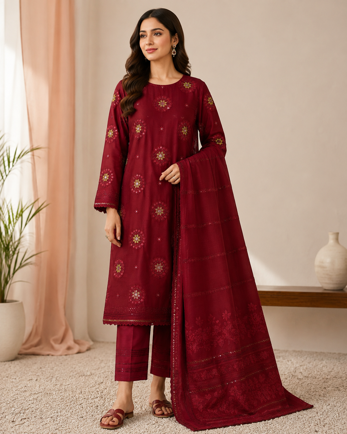 T. Parishay 3-Piece Luxury Embroidered Winter Dhanak Collection