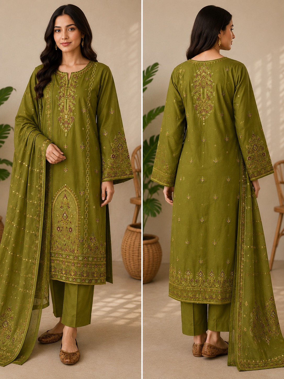 T. Parishay 3-Piece Luxury Embroidered Winter Dhanak Collection