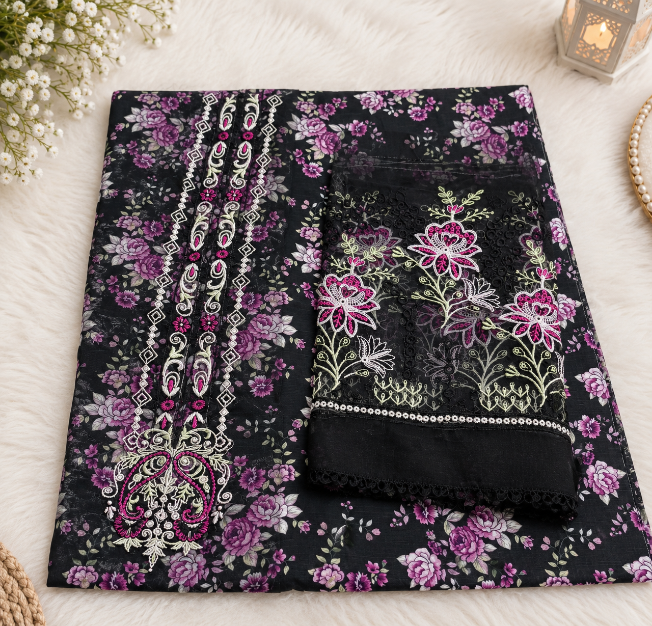 Khadi 2-Piece Embroidered Winter Suit Premium Quality Khadi Fabric