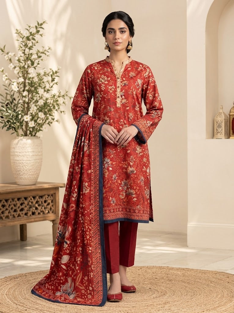 Khadi Premium 3-Piece Khaddar Unstitched Suit