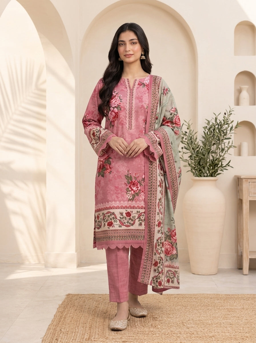 Khadi Premium 3-Piece Khaddar Unstitched Suit