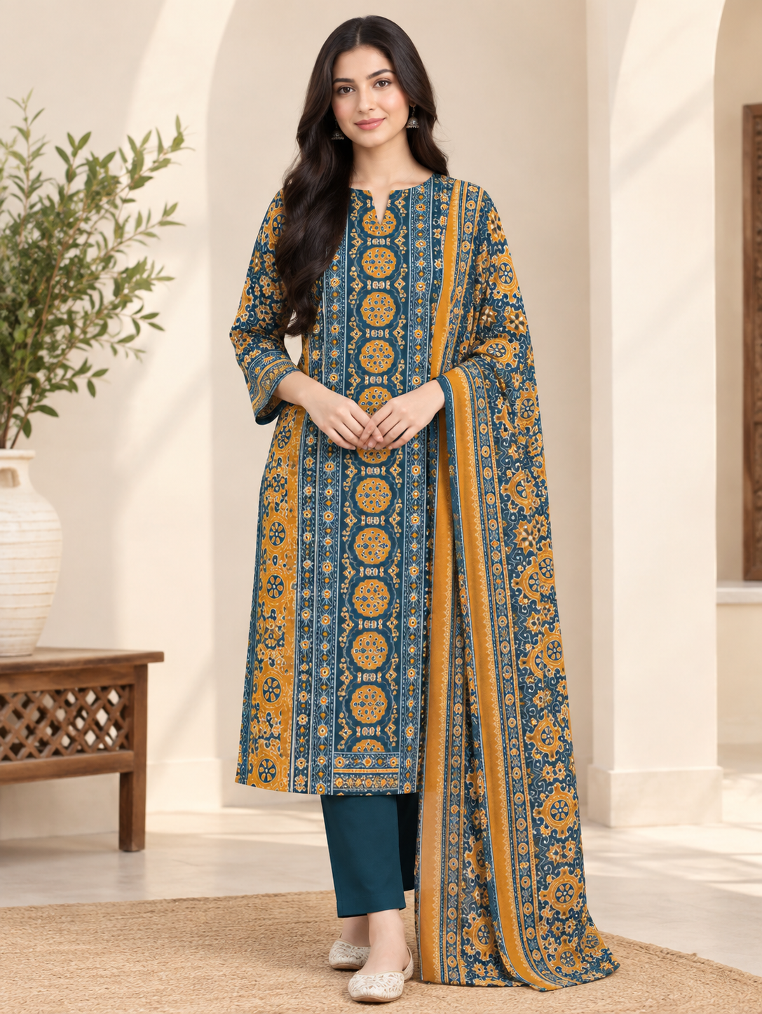 Khadi Premium 3-Piece Khaddar Unstitched Suit