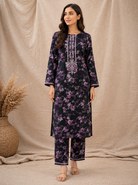 Khadi 2-Piece Embroidered Winter Suit Premium Quality Khadi Fabric