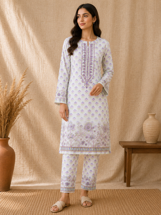 Khadi 2-Piece Embroidered Winter Suit Premium Quality Khadi Fabric