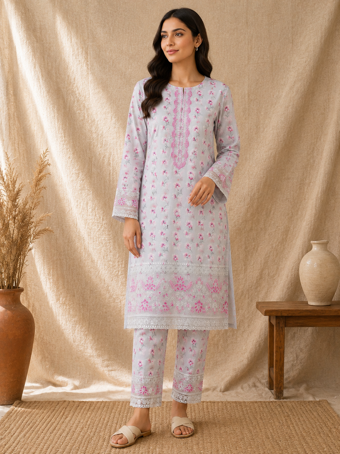 Khadi 2-Piece Embroidered Winter Suit Premium Quality Khadi Fabric