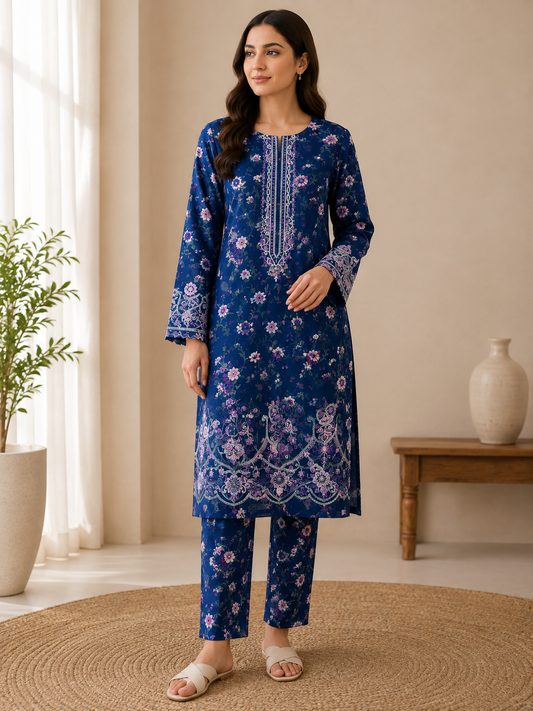 Khadi 2-Piece Embroidered Winter Suit Premium Quality Khadi Fabric