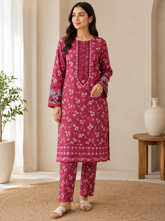 Khadi 2-Piece Embroidered Winter Suit Premium Quality Khadi Fabric