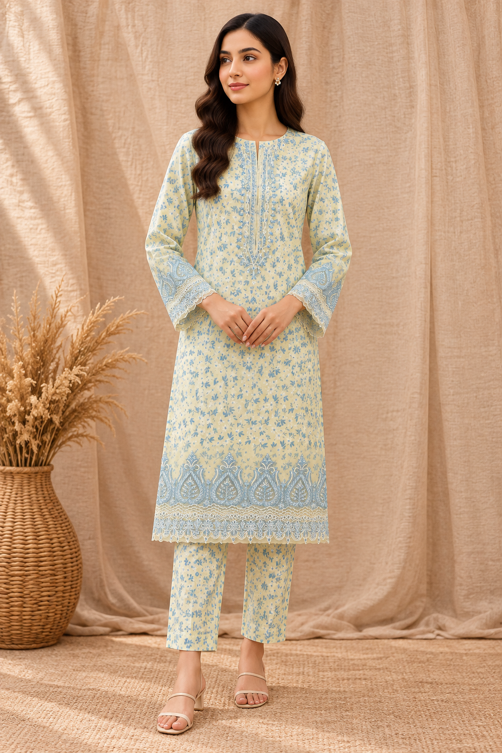 Khadi 2-Piece Embroidered Winter Suit Premium Quality Khadi Fabric