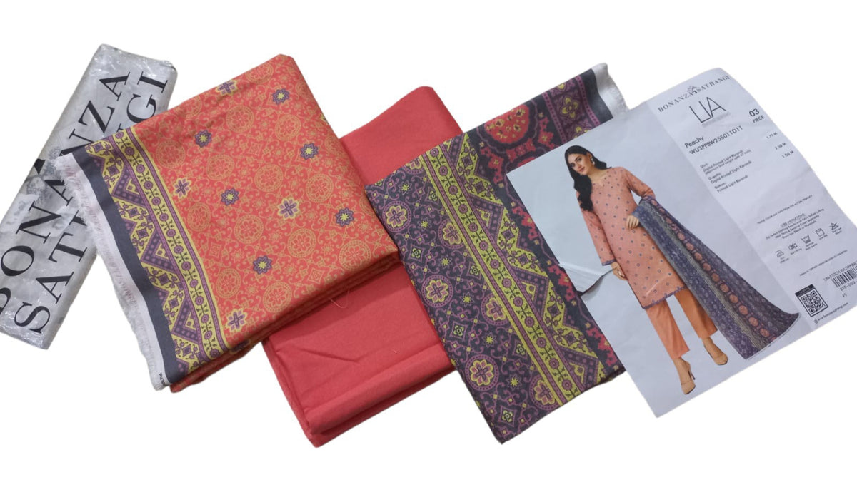 Bonanza Satrangi – 3 Piece Original Karandi Suit ✨