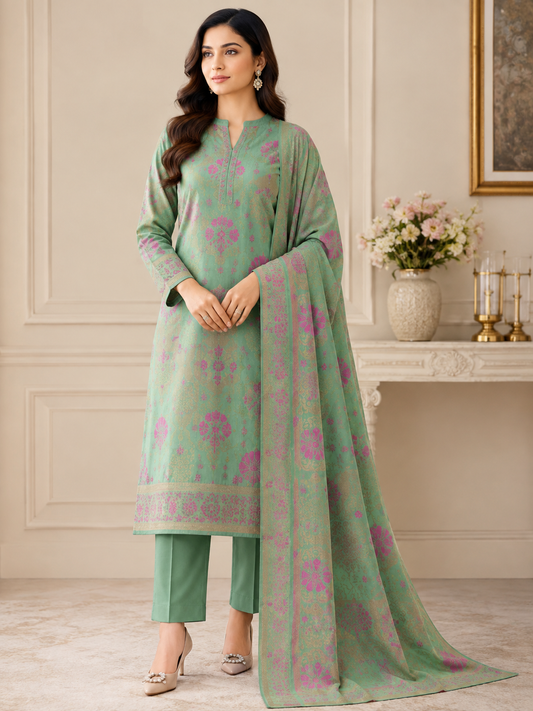 Sapphire 3Pcs Jacquard Lawn Unstitched Suit 100% Original Sapphire
