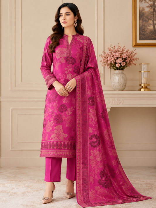 Sapphire 3Pcs Jacquard Lawn Unstitched Suit 100% Original Sapphire
