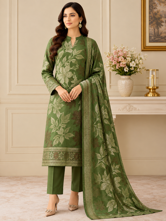 Sapphire 3Pcs Jacquard Lawn Unstitched Suit 100% Original Sapphire